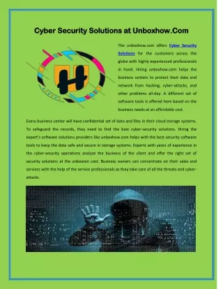 Cyber Security Solutions at Unboxhow.Com