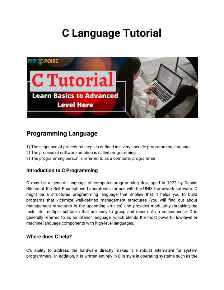 c language tutorial