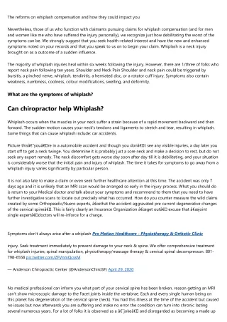 the reforms on whiplash compensation and how they