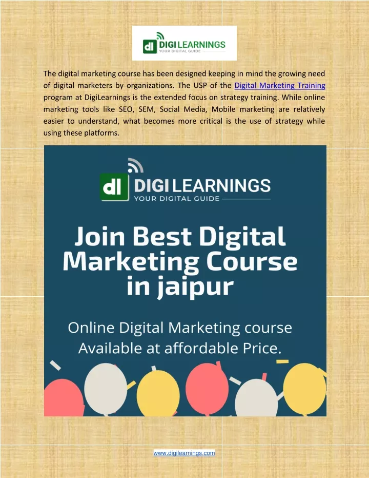 the digital marketing course has been designed
