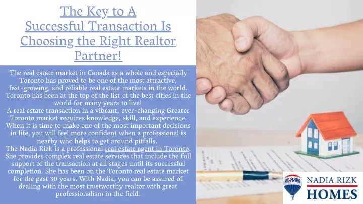 the key to a successful transaction is choosing