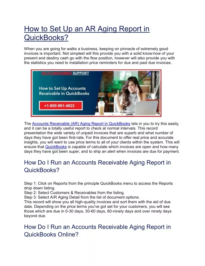 how to set up an ar aging report in quickbooks
