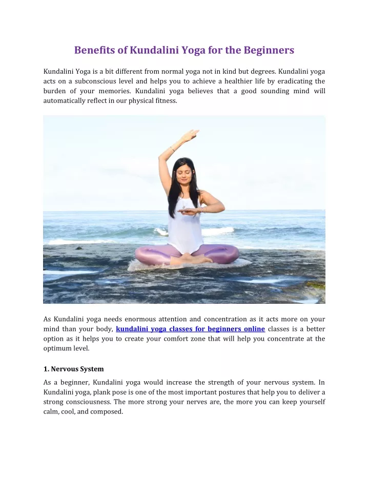 benefits of kundalini yoga for the beginners