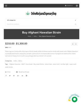 Buy Afghani Hawaiian Strain Online | Buy Marijuana & Weed