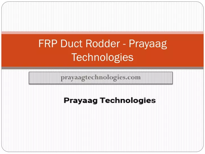 frp duct rodder prayaag technologies