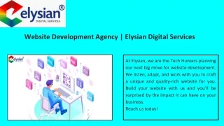 Website Development Agency | Elysian Digital Services