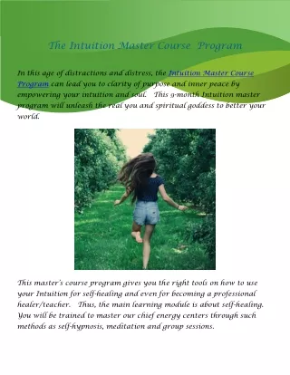 the intuition master course program