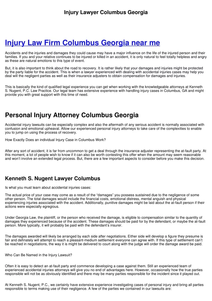 injury lawyer columbus georgia