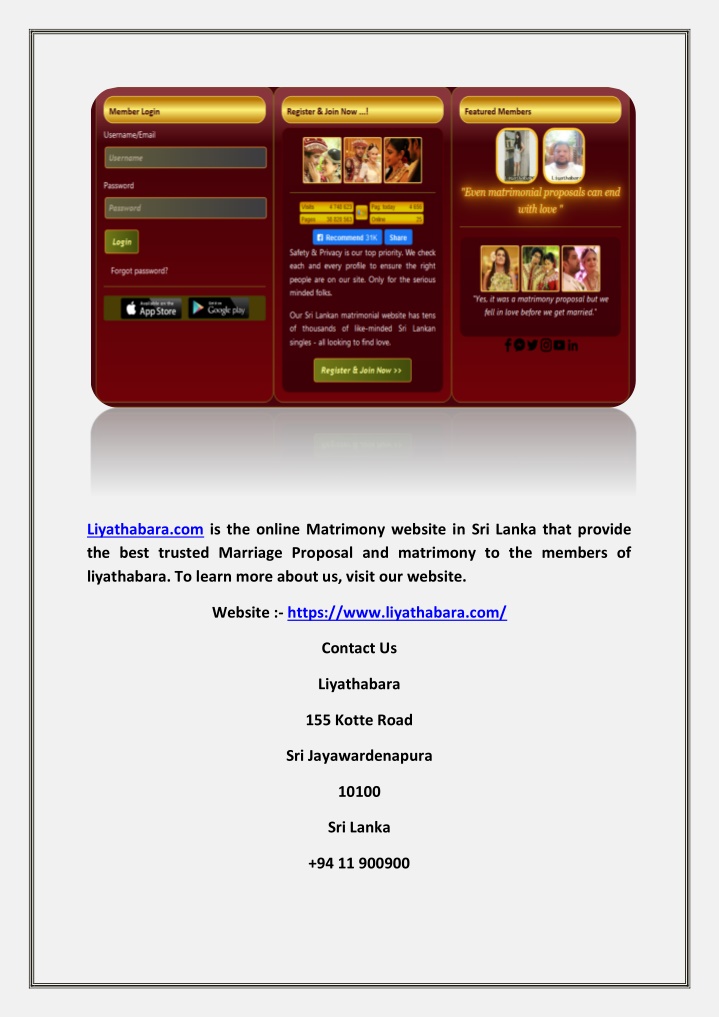 liyathabara com is the online matrimony website