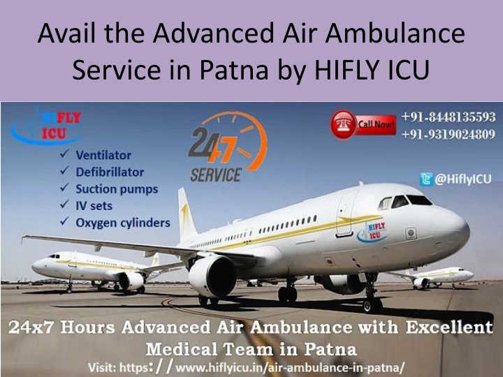 avail the advanced air ambulance service in patna by hifly icu