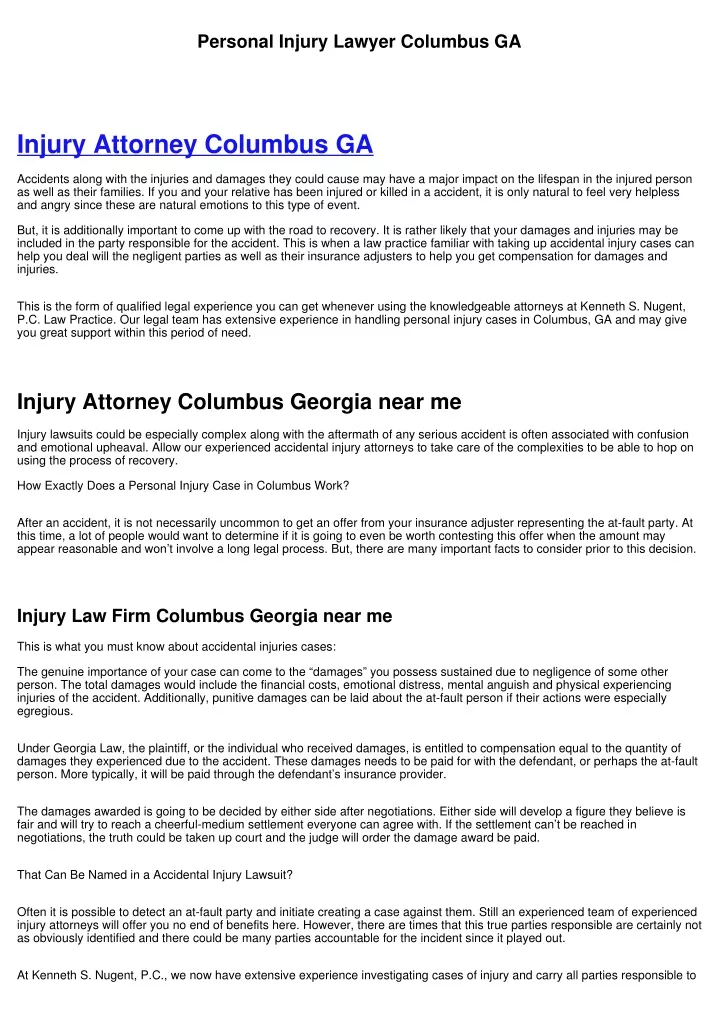 personal injury lawyer columbus ga