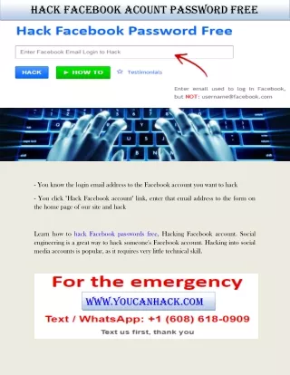 Hack Facebook Acount Password Free