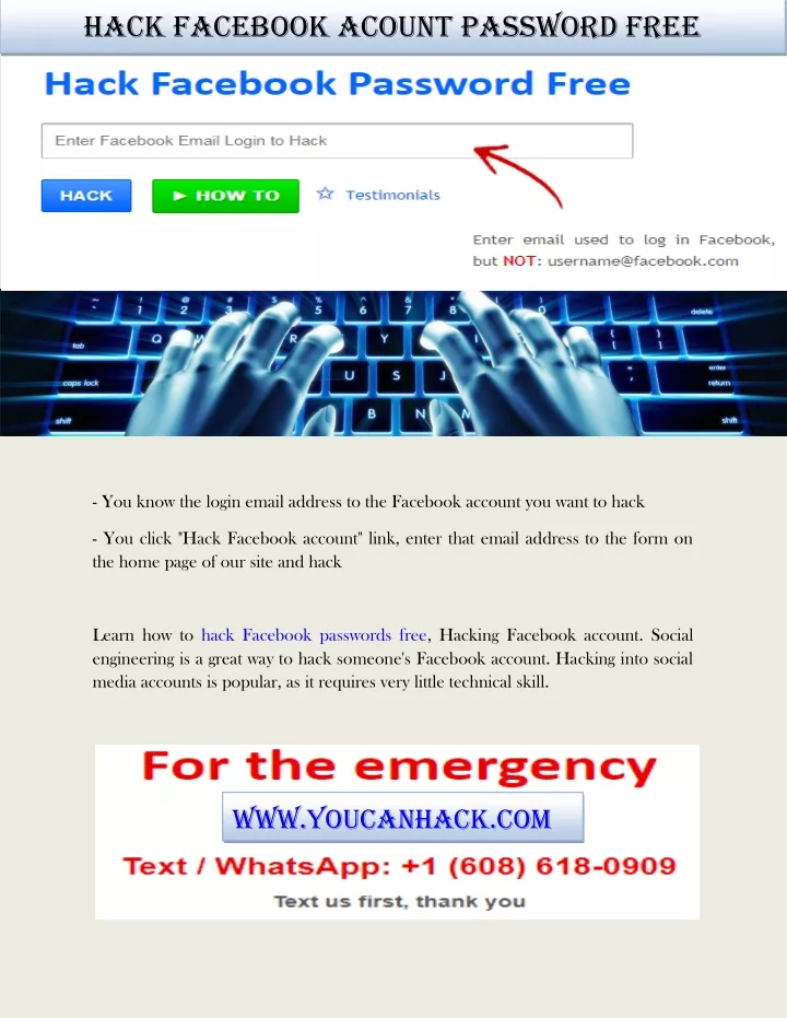 hack facebook acount password free