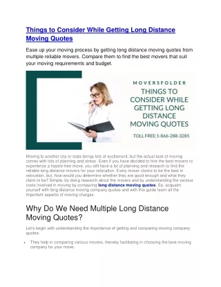 things to consider while getting long distance