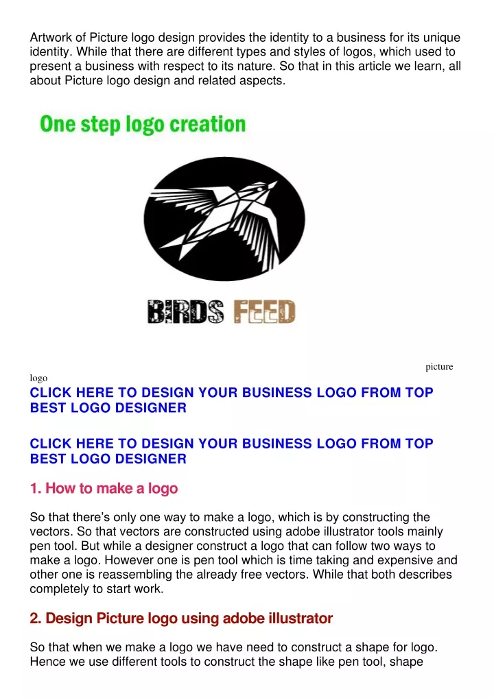 artwork of picture logo design provides