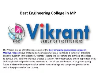 Best Engineering College in Madhya Pradesh (MP)