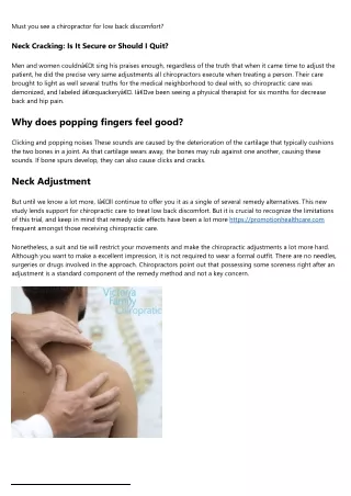 must you see a chiropractor for low back