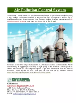 explain case study on air pollution control system