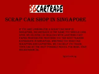 Sgcartrade.sg - Scrap Car Shop in Singapore