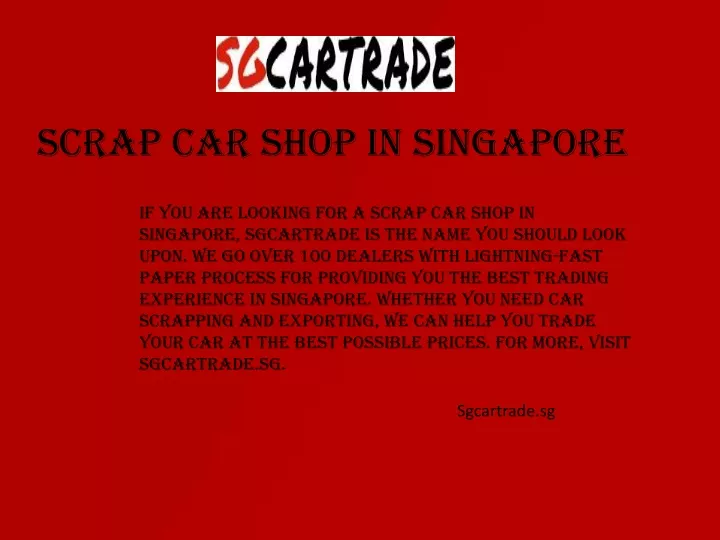 scrap car shop in singapore