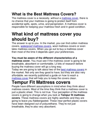 Best mattress covers
