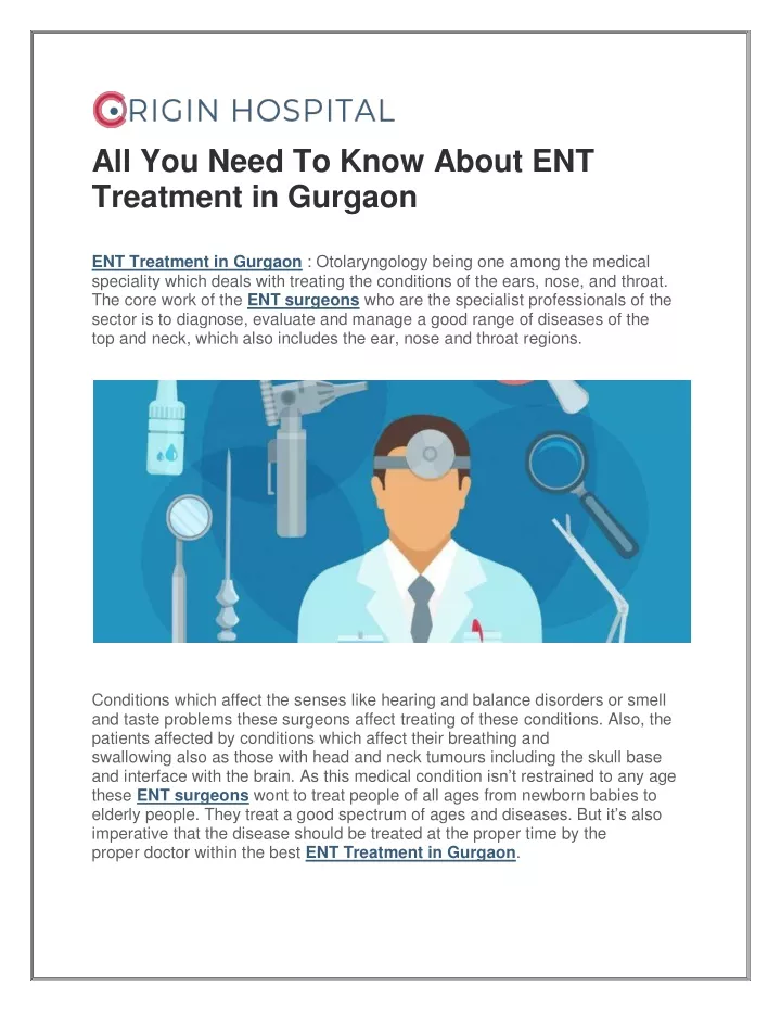 all you need to know about ent treatment