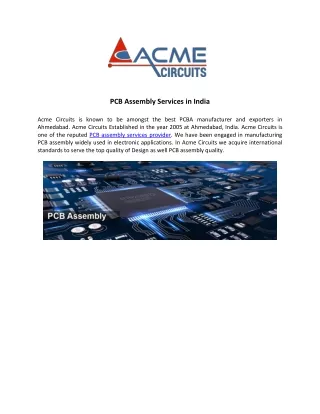 pcb assembly services in india
