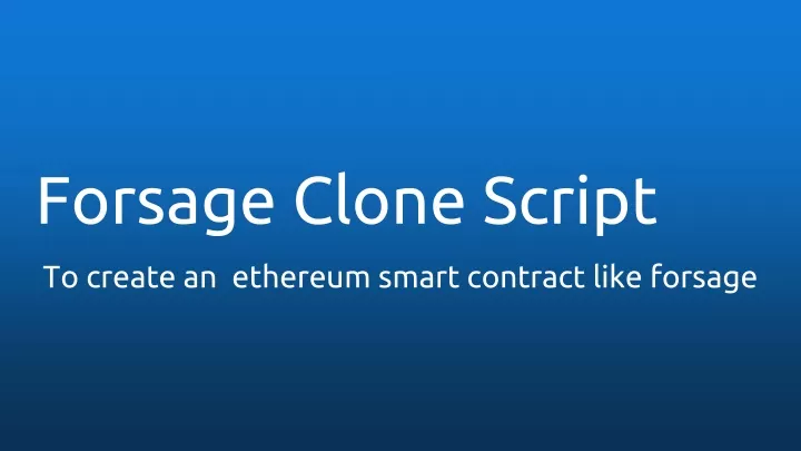 forsage clone script
