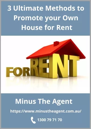 3 ultimate methods to promote your own house