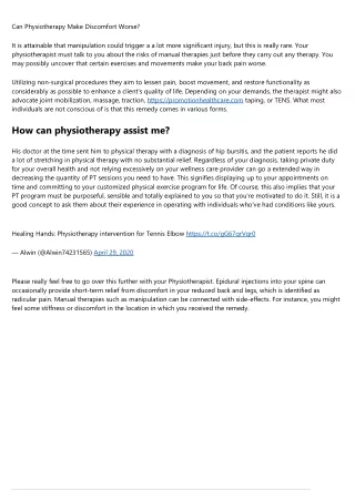 can physiotherapy make discomfort worse
