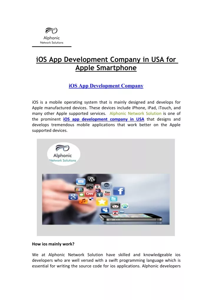 ios app development company in usa for apple