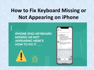 How to Fix Keyboard Missing on iPhone Problem?