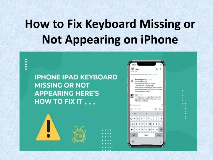 how to fix keyboard missing or not appearing on iphone