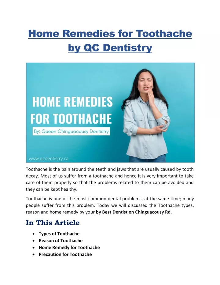 home remedies for toothache by qc dentistry