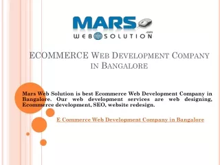 Ecommerce Web development company in bangalore