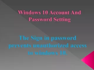 windows 10 account and password setting
