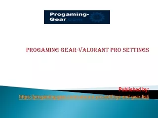 Progaming Gear-valorant pro settings