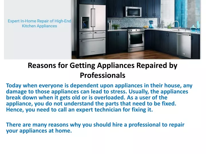 reasons for getting appliances repaired by professionals