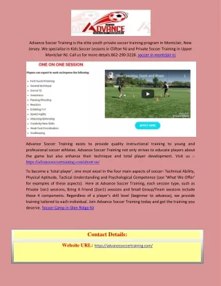 advance soccer training is the elite youth