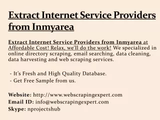 Extract Internet Service Providers from Inmyarea