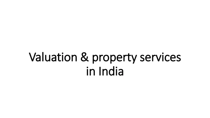 valuation property services in india