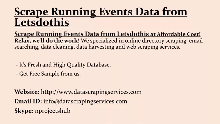scrape running events data from letsdothis