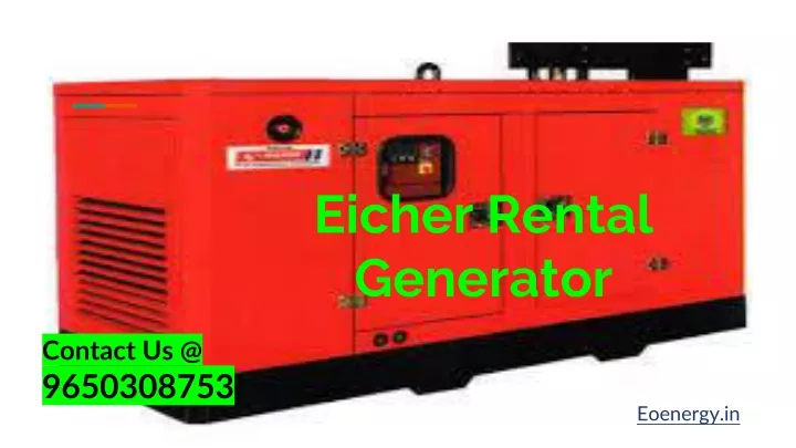 eicher rental generator
