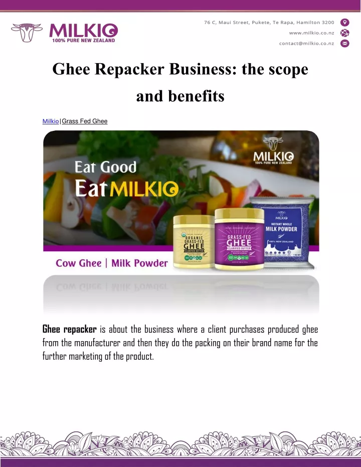 ghee repacker business the scope and benefits