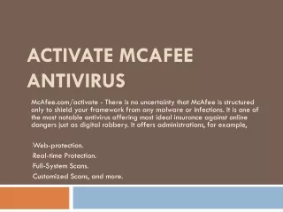 McAfee.com/Activate Activate McAfee Antivirus