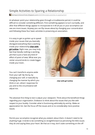 simple activities to sparing a relationship
