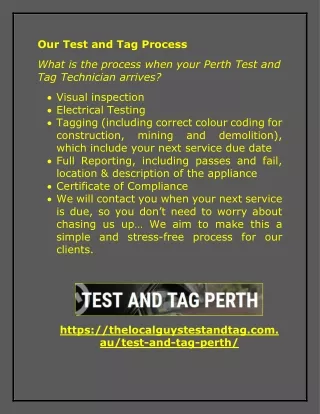 Test and Tag Services in Perth