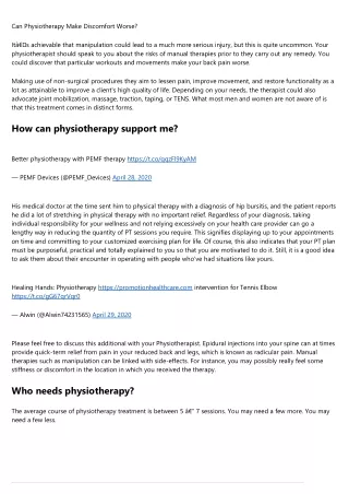 can physiotherapy make discomfort worse