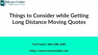 things to consider while getting long distance moving quotes