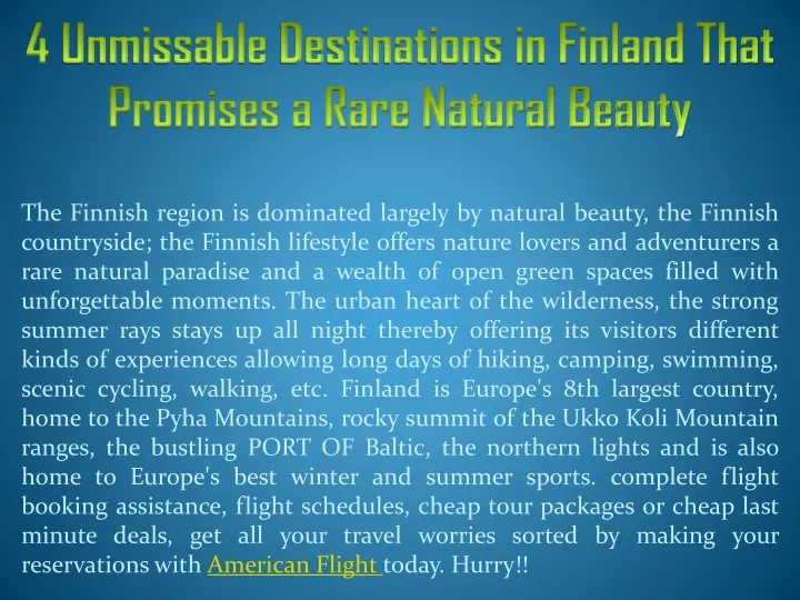 4 unmissable destinations in finland that